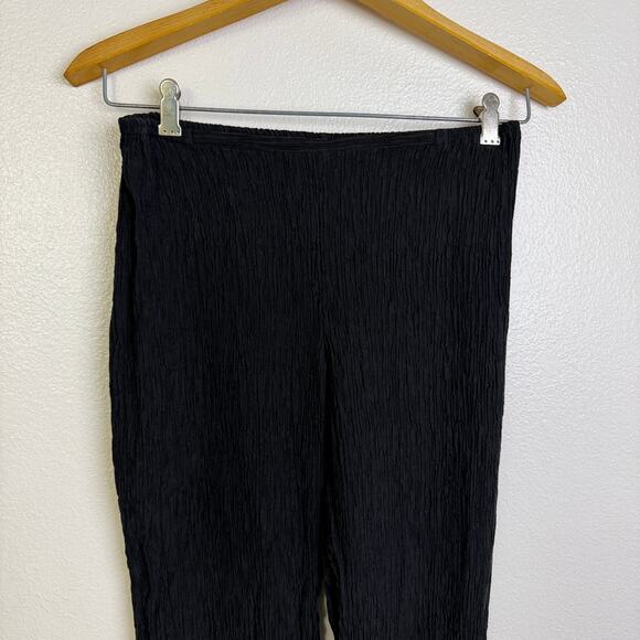 Dressori Pants Womens XS Black Pull On Crinkle Silk Blend Elastic Textured 25.5" - Picture 5 of 8